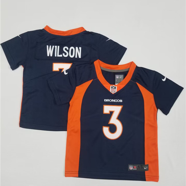 Toddlers Denver Broncos #3 Russell Wilson Navy Stitched Jersey